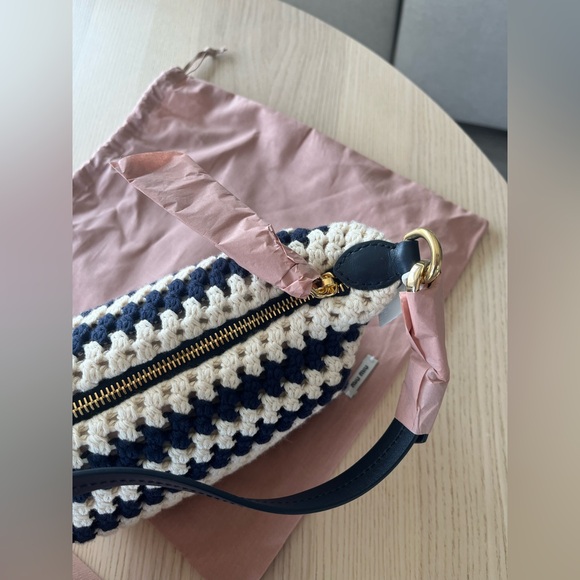 Miu Miu Striped Crochet Shoulder Bag - Picture 12 of 14